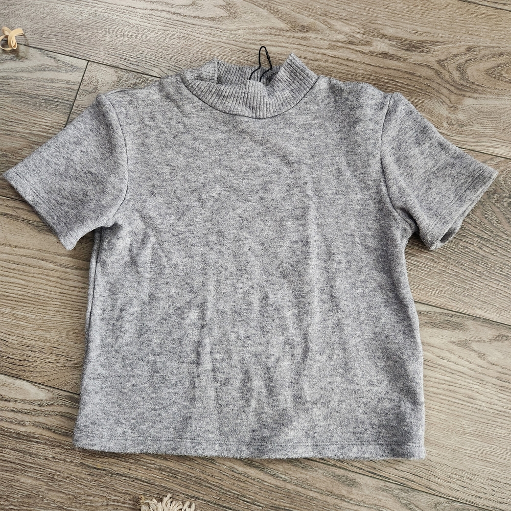 Zara Light Gray Short Sleeve Top